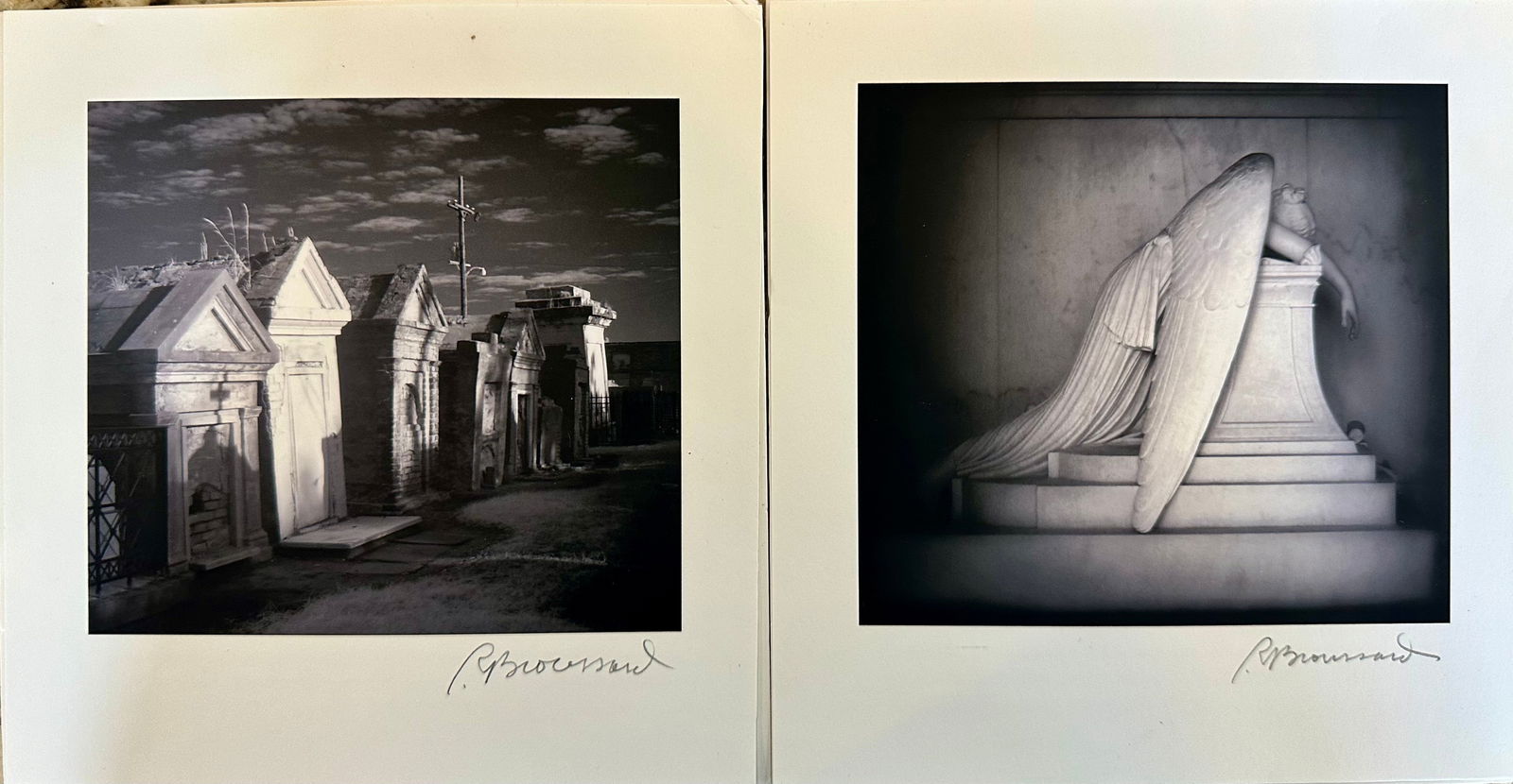 (2) Pair of New Orleans Photographs Signed: (2) Pair of New Orleans Photographs Signed, pencil signed lower right, Rod Broussard, The images are 4 5/8 x 5 1/4". The whole sheet is 6 5/8 x 6 1/2". I grew up in the small fishing village of Gallia