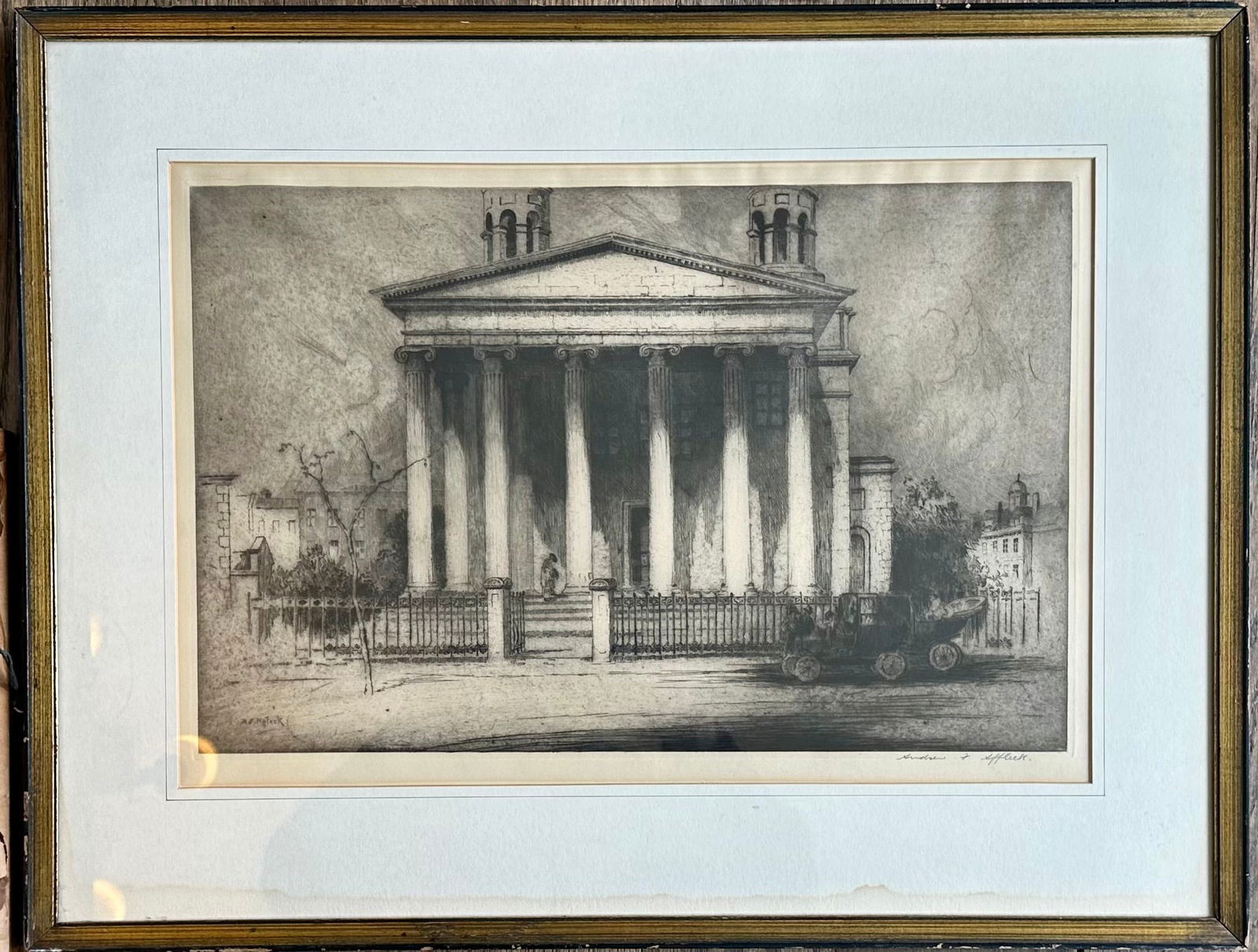 Vintage 1912 Baltimore Maryland Etching Andrew Affleck Signed (1 of 5)