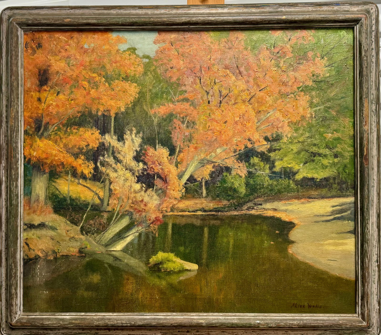 Antique American School Impressionist New Jersey Artist Alice Rushmore Wells Painting Signed (1 of 5)