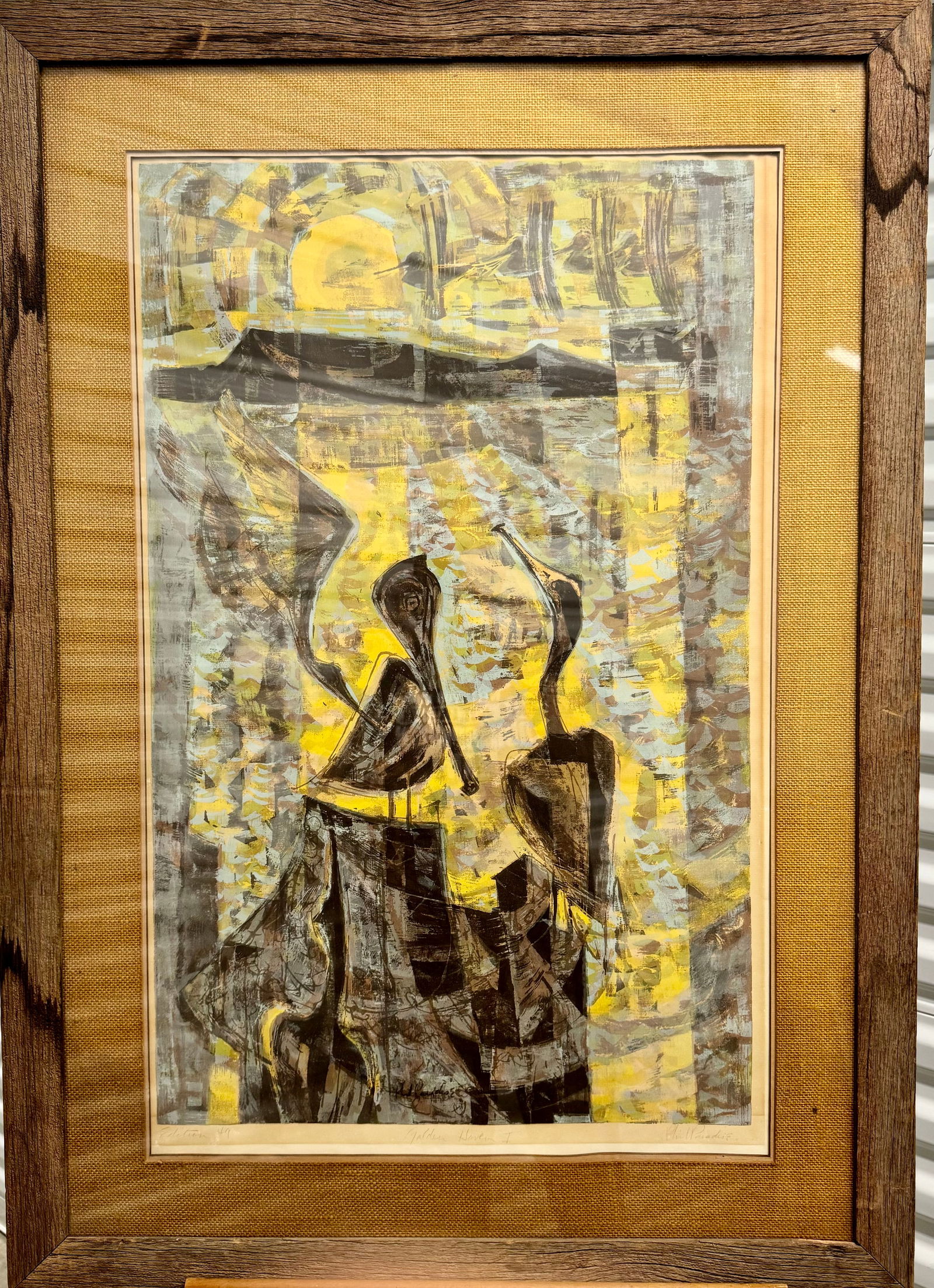 Vintage American School California Artist Phil Paradise Color Lithograph Signed (1 of 4)