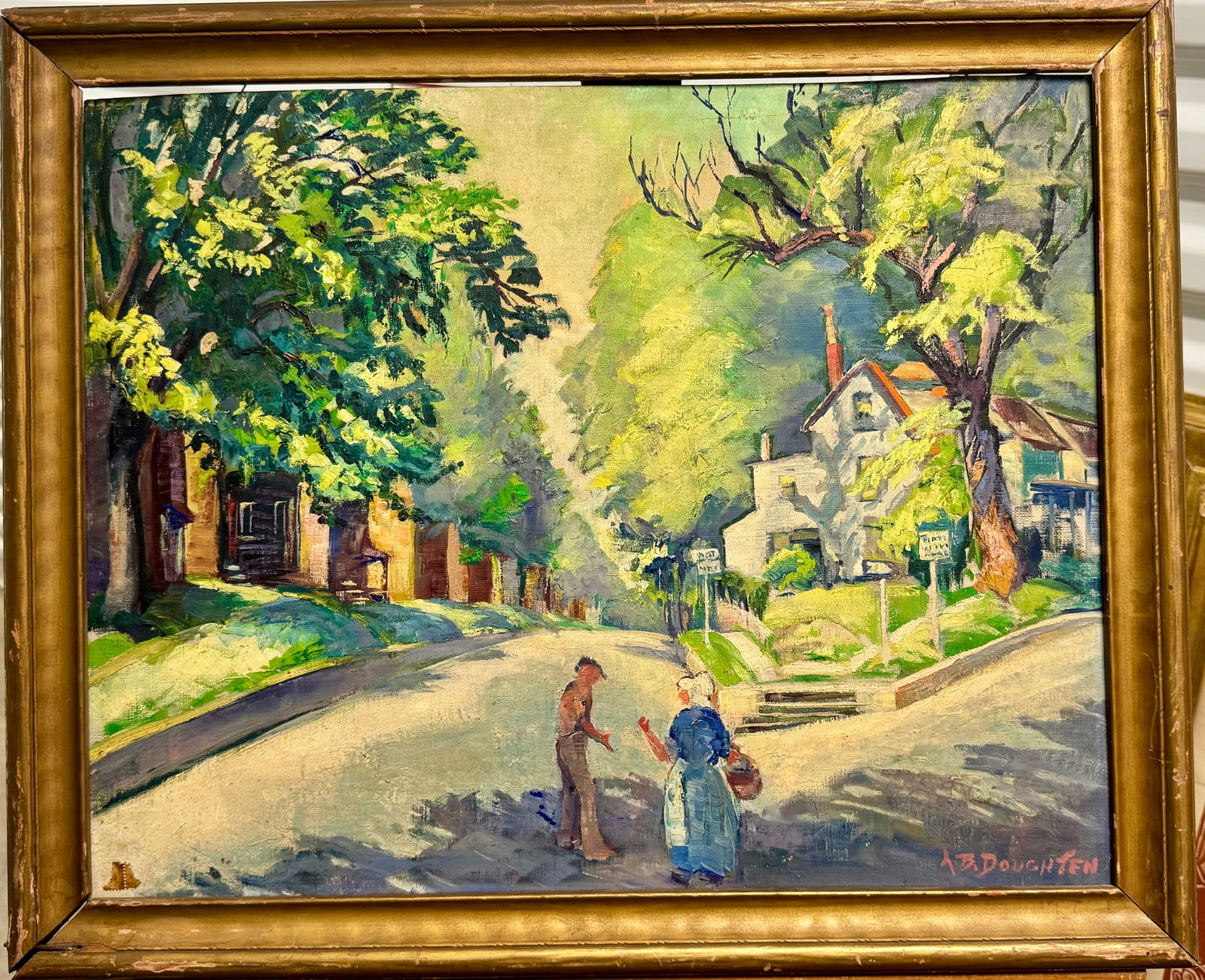 Vintage American School New Jersey Impressionist Artist Alice B. Doughten oil painting signed (1 of 8)