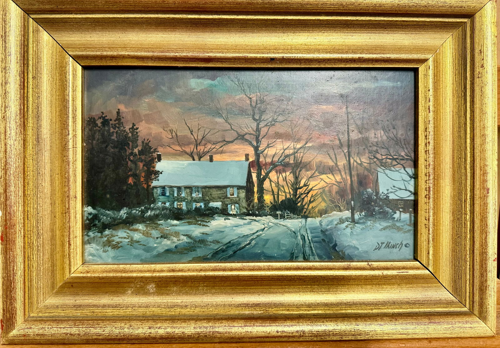 Vintage American School Pennsylvania Impressionist Dennis Minch Oil Painting Kennett Square Scene (1 of 6)