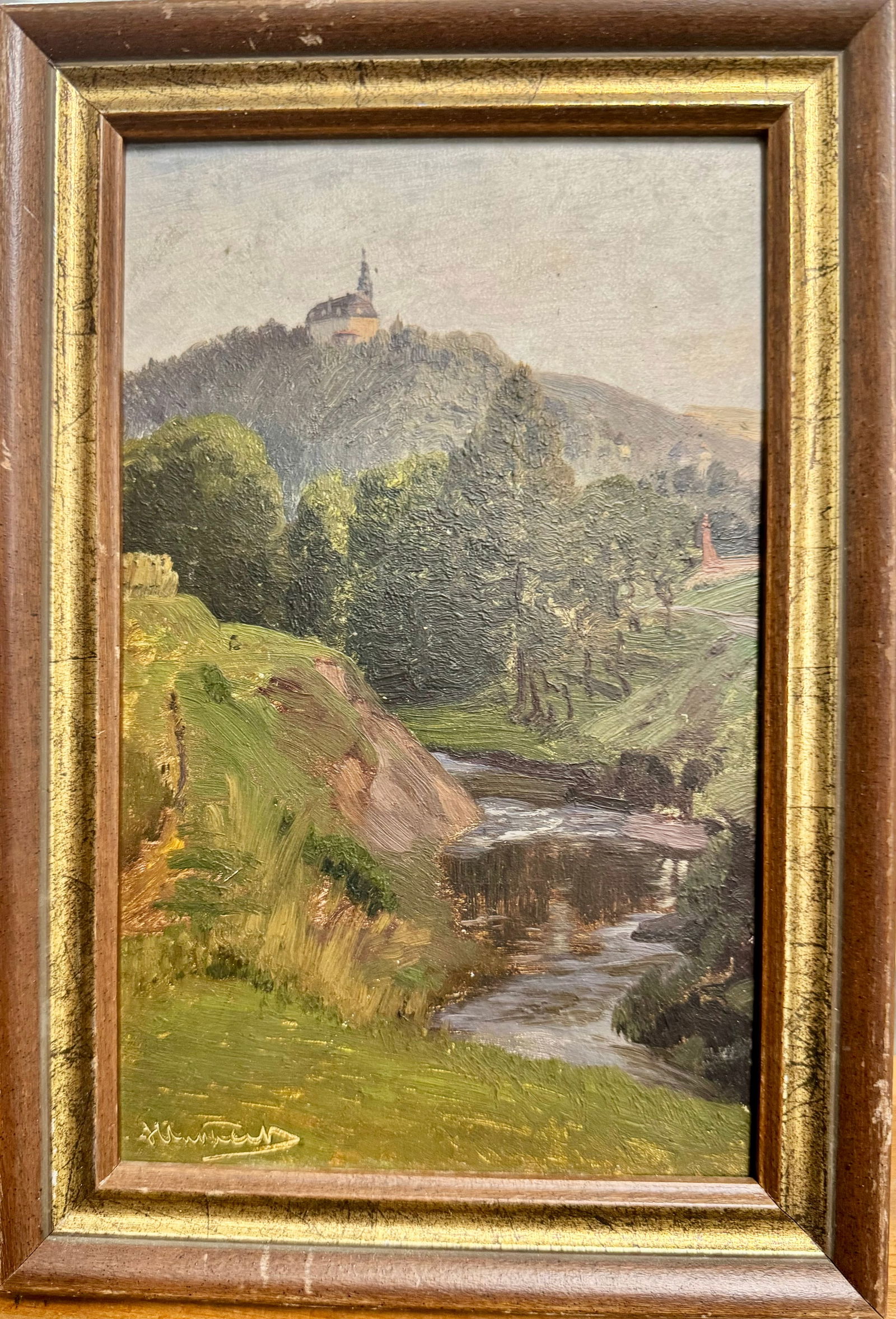 Antique European School Impressionist landscape Signed (1 of 4)