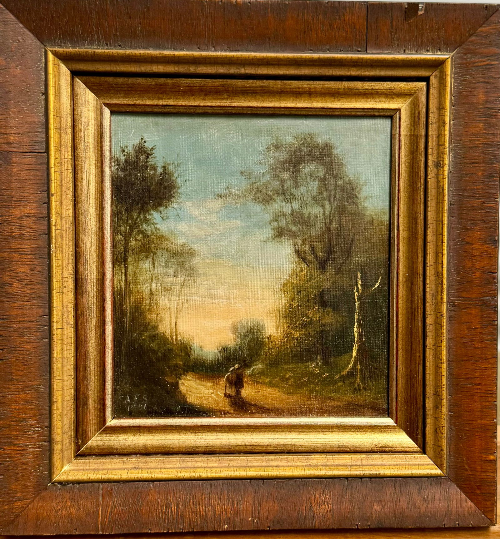 Antique American School Hudson River School Oil Painting Signed (1 of 5)
