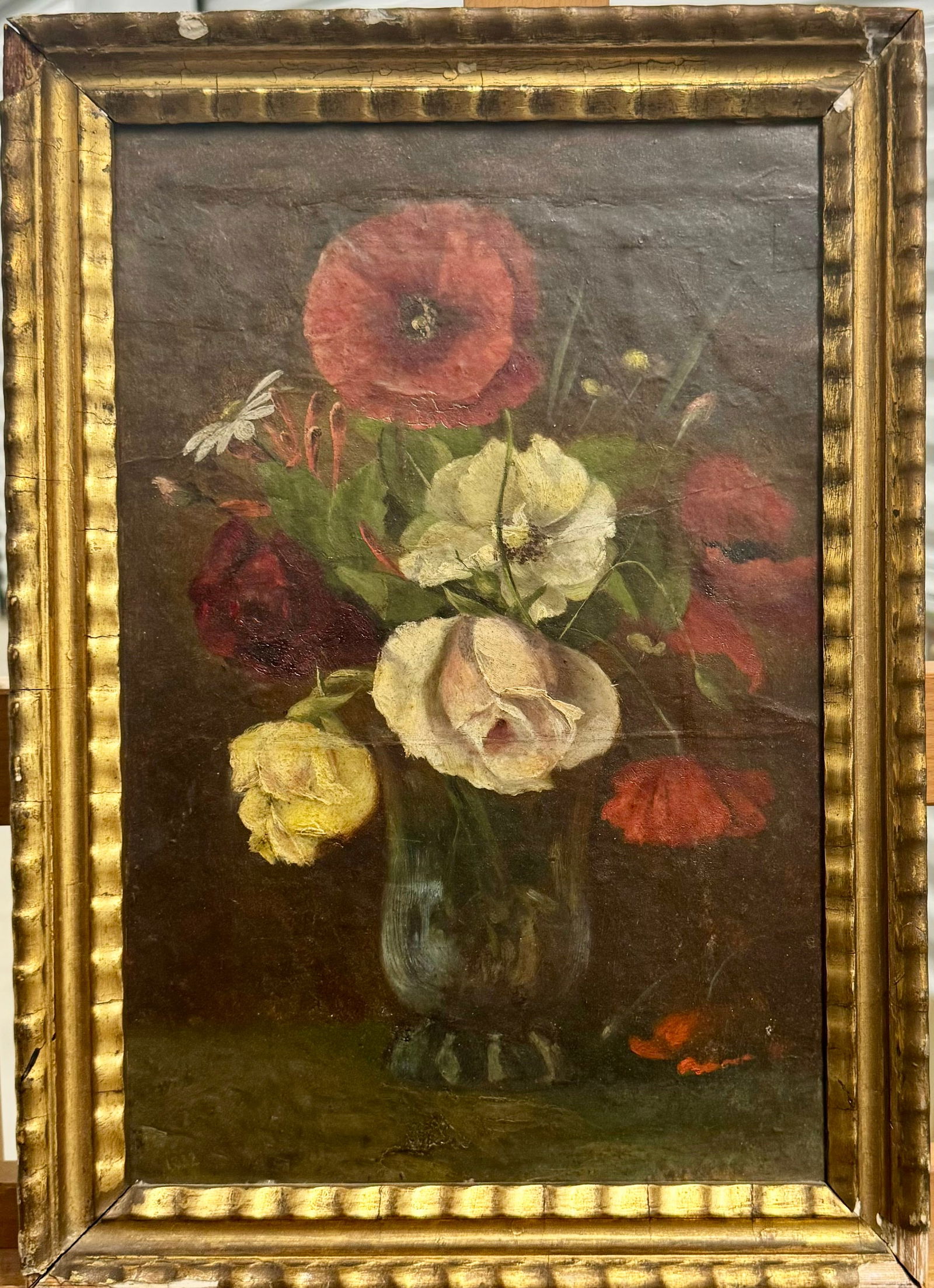 Antique European School Impressionist Still Life Oil Painting Signed (1 of 6)