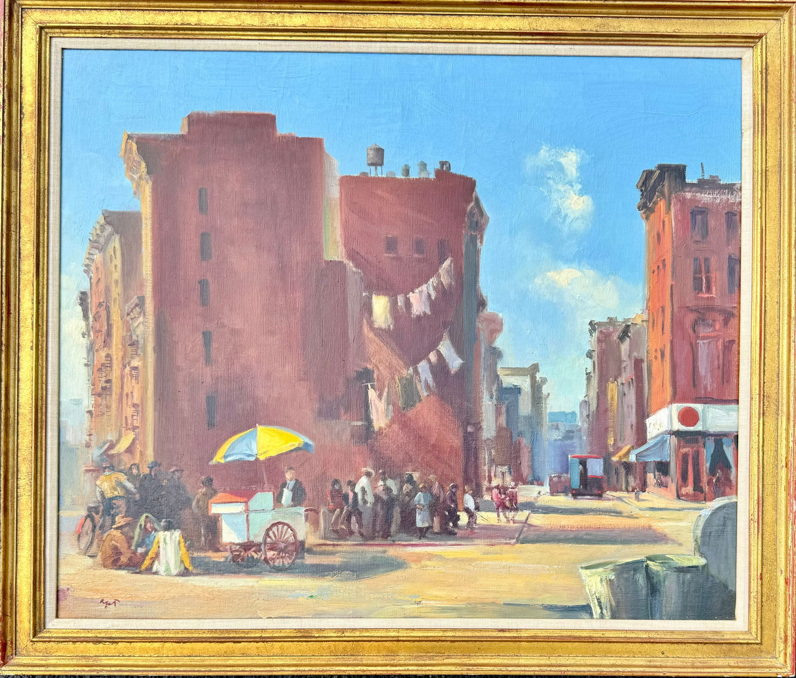 Vintage American School Impressionist New York Artist Charles Apt Oil Painting Signed (1 of 5)