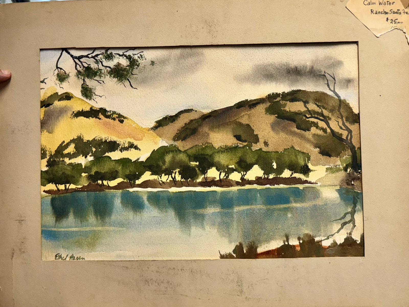 (2) Pair of American Impressionist Watercolors California Artist Ethel Hagen Signed #1 (1 of 9)