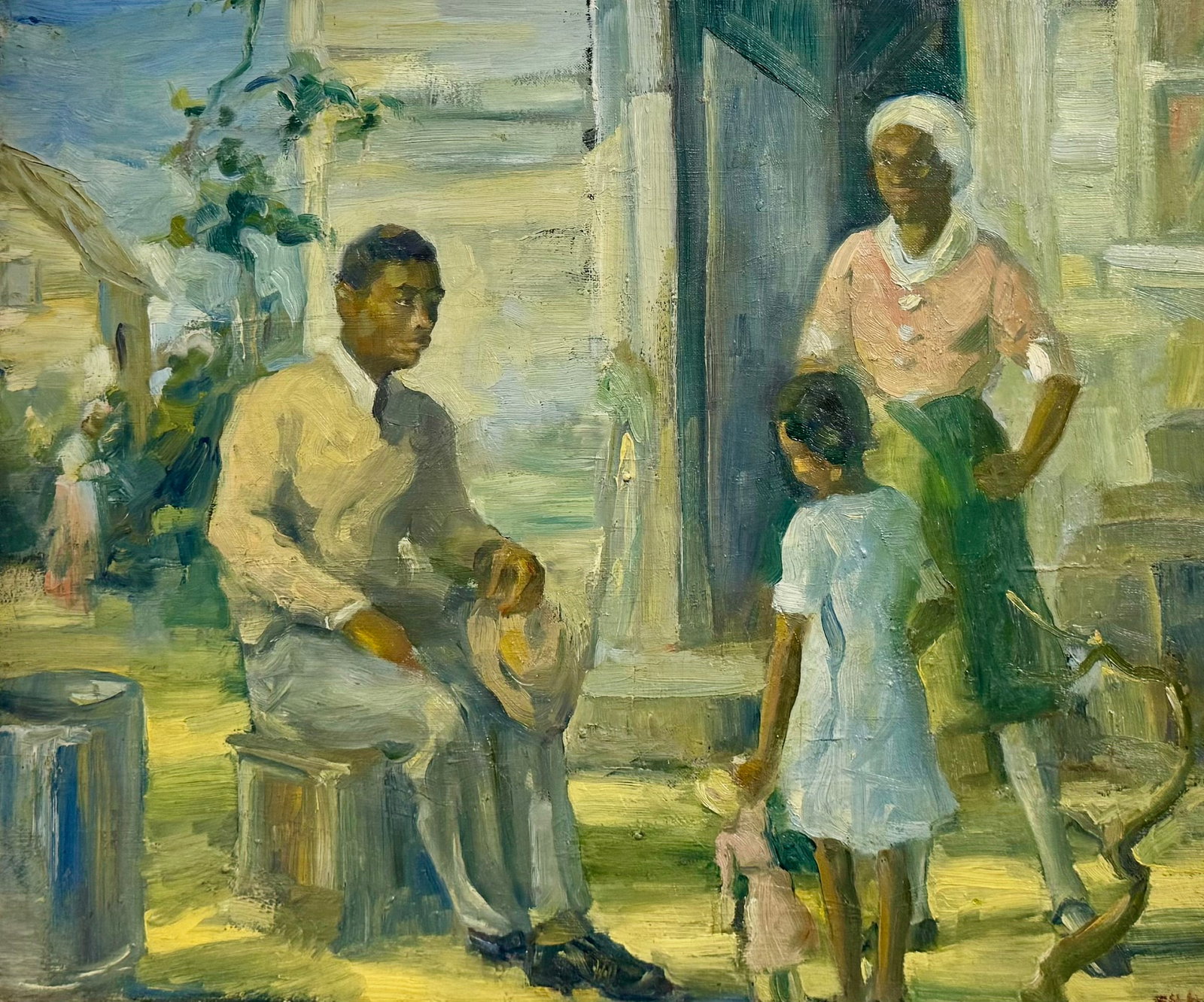 Antique American Impressionist Southern Scene Oil Painting Signed (1 of 6)