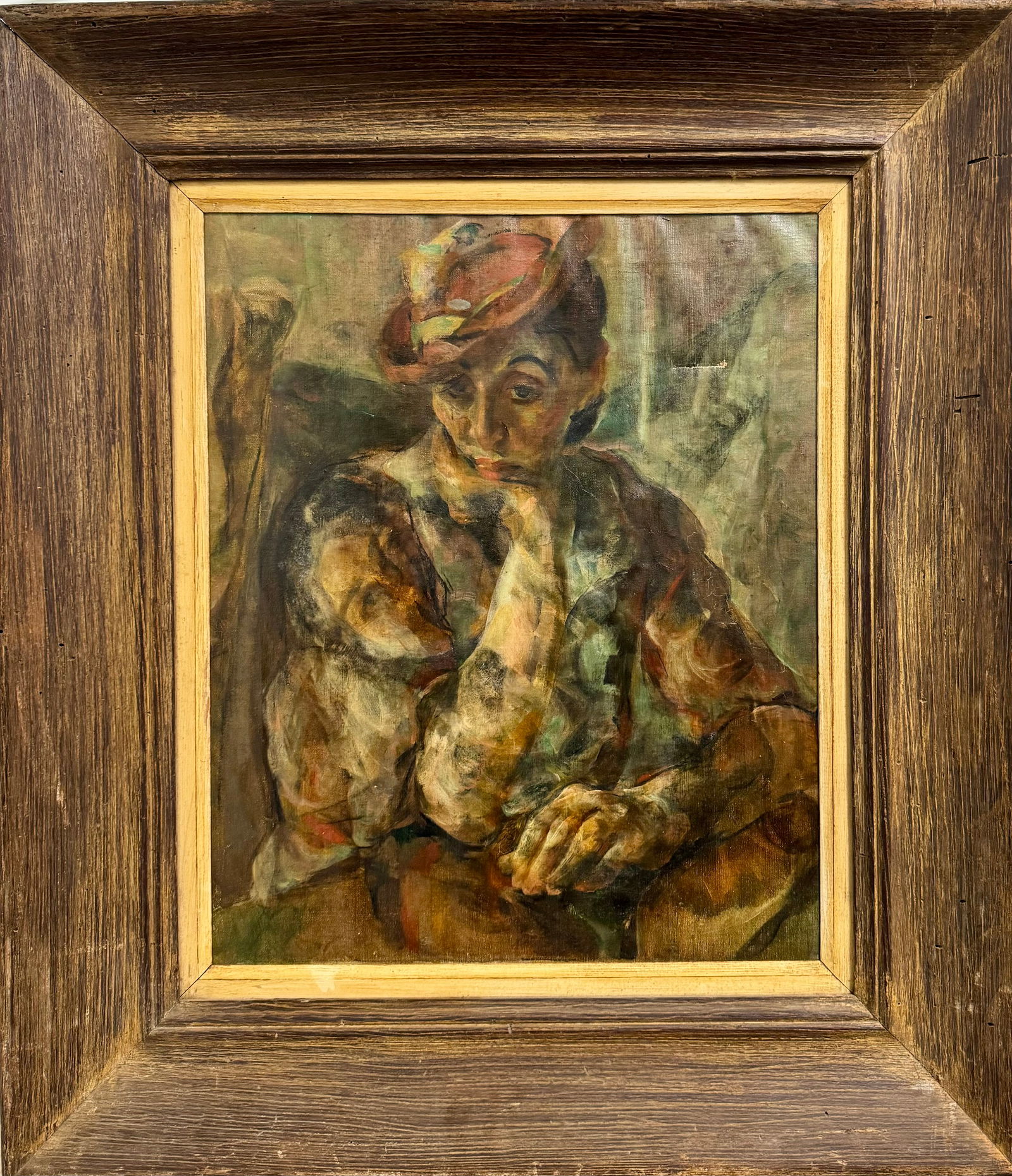 Museum Quality Antique WPA Female Portrait Oil Painting Signed (1 of 6)