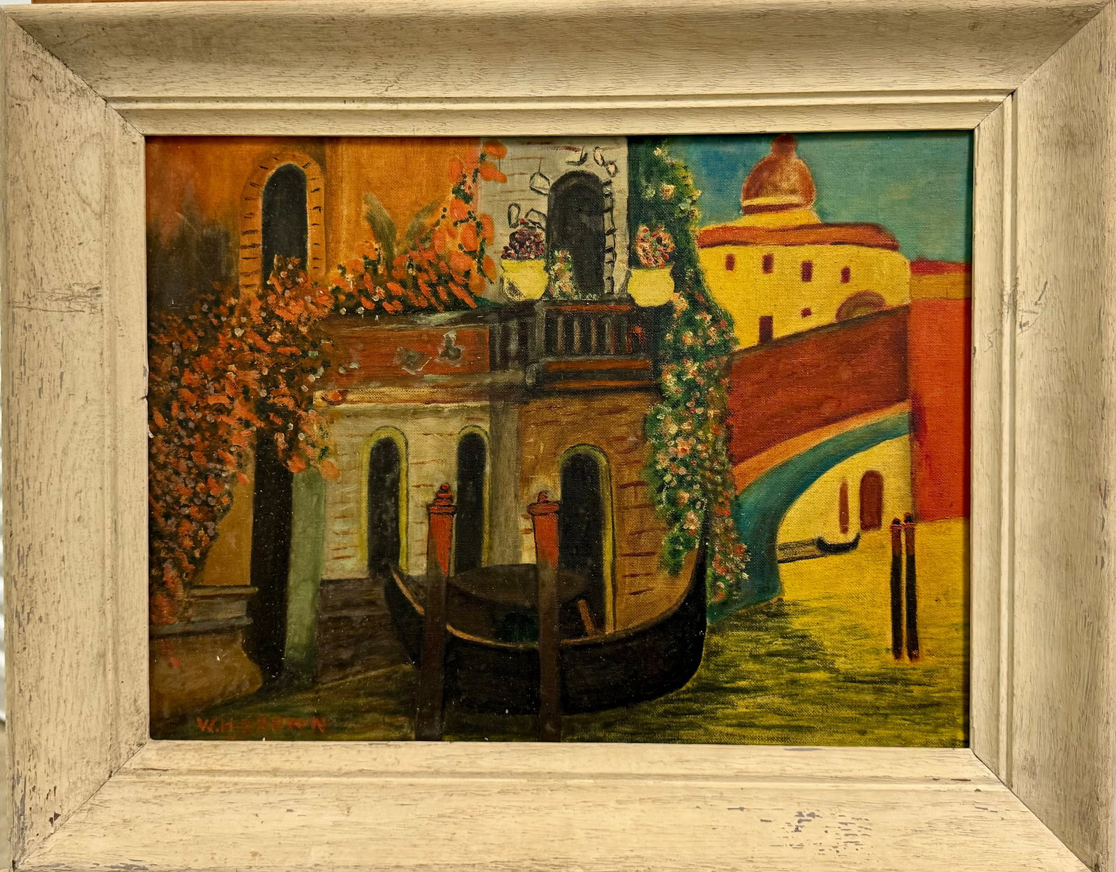 (2) Pair of American Impressionist Oil Paintings Venetian Scenes Signed (1 of 6)