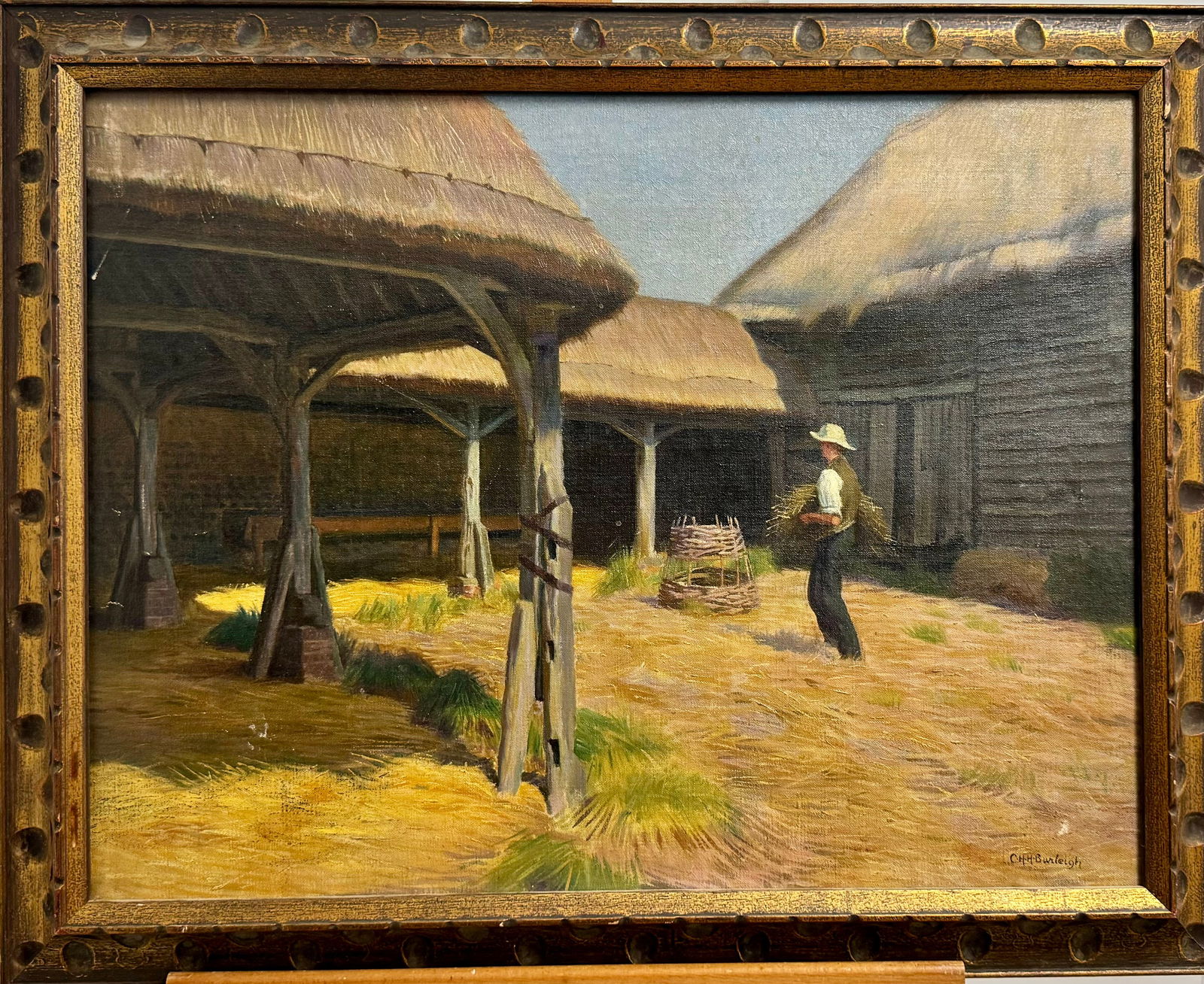 Antique British Impressionist Oil Painting Charles Henry Harrison Burleigh Signed (1 of 5)