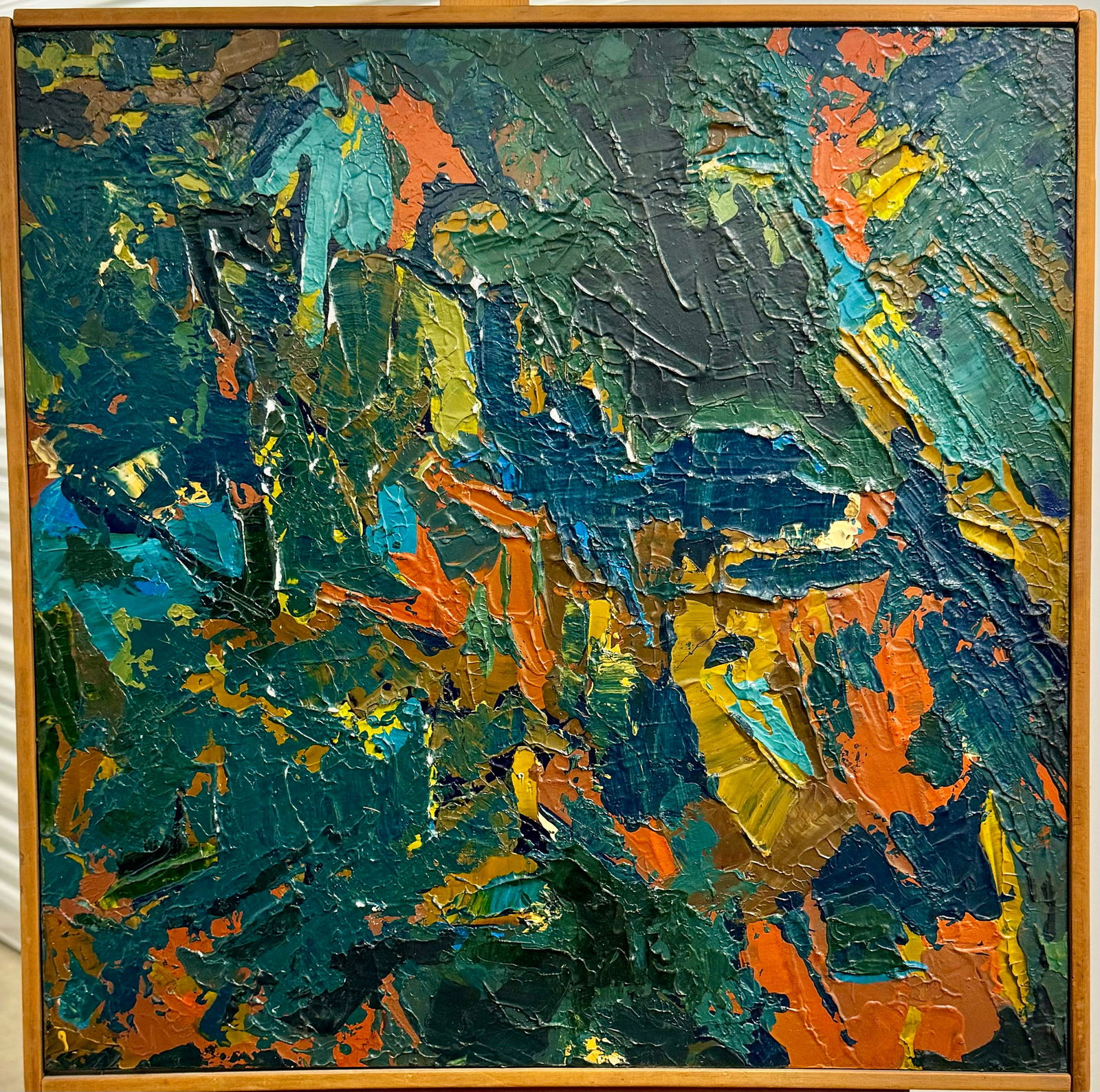 Vintage American Modern Abstract Expressionist Oil on Panel (1 of 4)