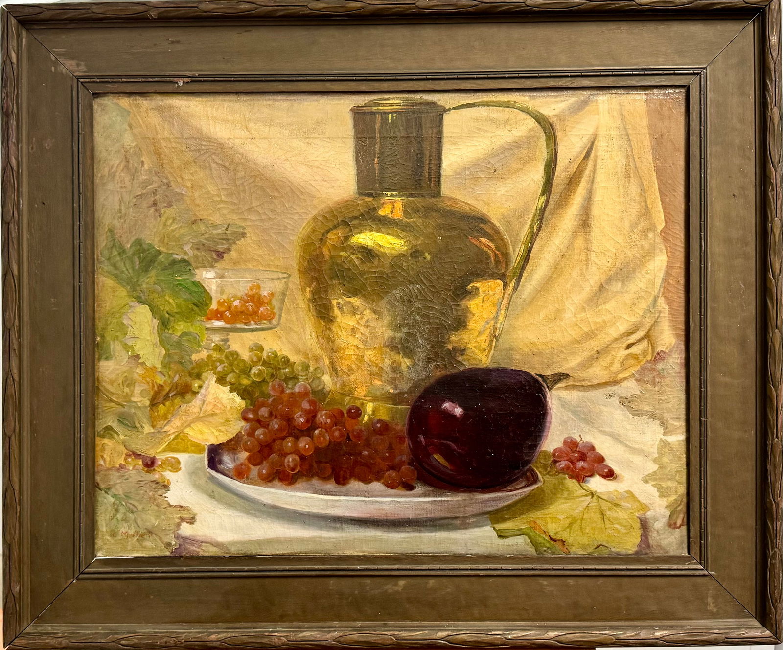 Antique American Impressionist Carl Muller Kansas Still-Life Signed Oil Painting (1 of 4)