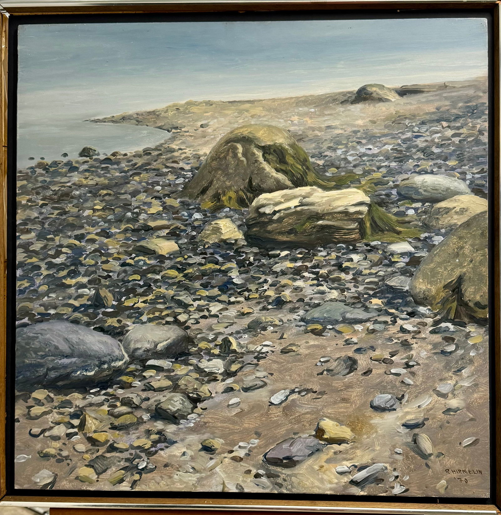 Vintage American Maine Artist Oil Painting Robert Birmelin Beach Scene Signed #2 (1 of 4)