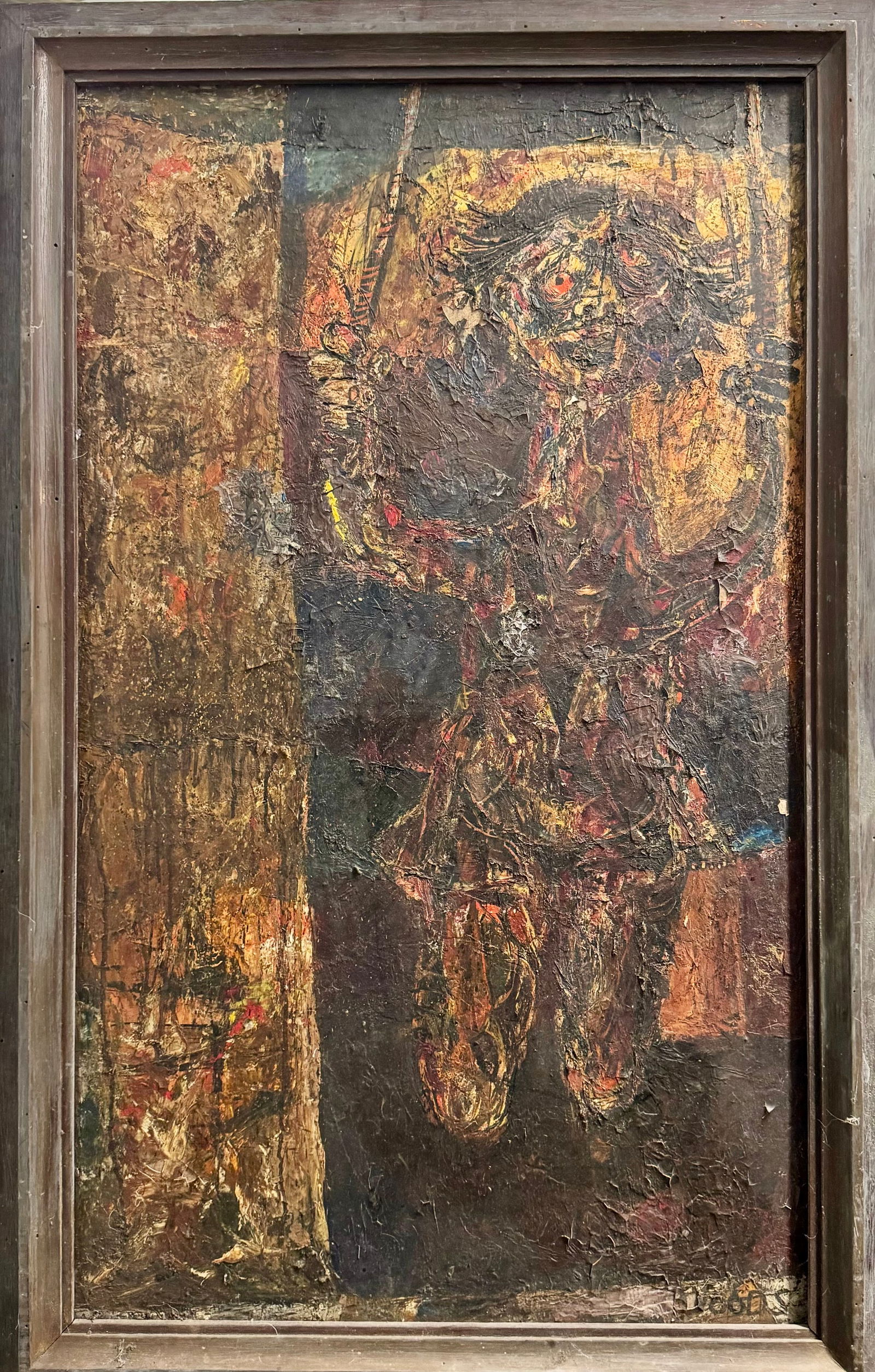 Vintage American California Mid Century Modern Figurative Expressionist Conrad Woods Oil Painting (1 of 8)