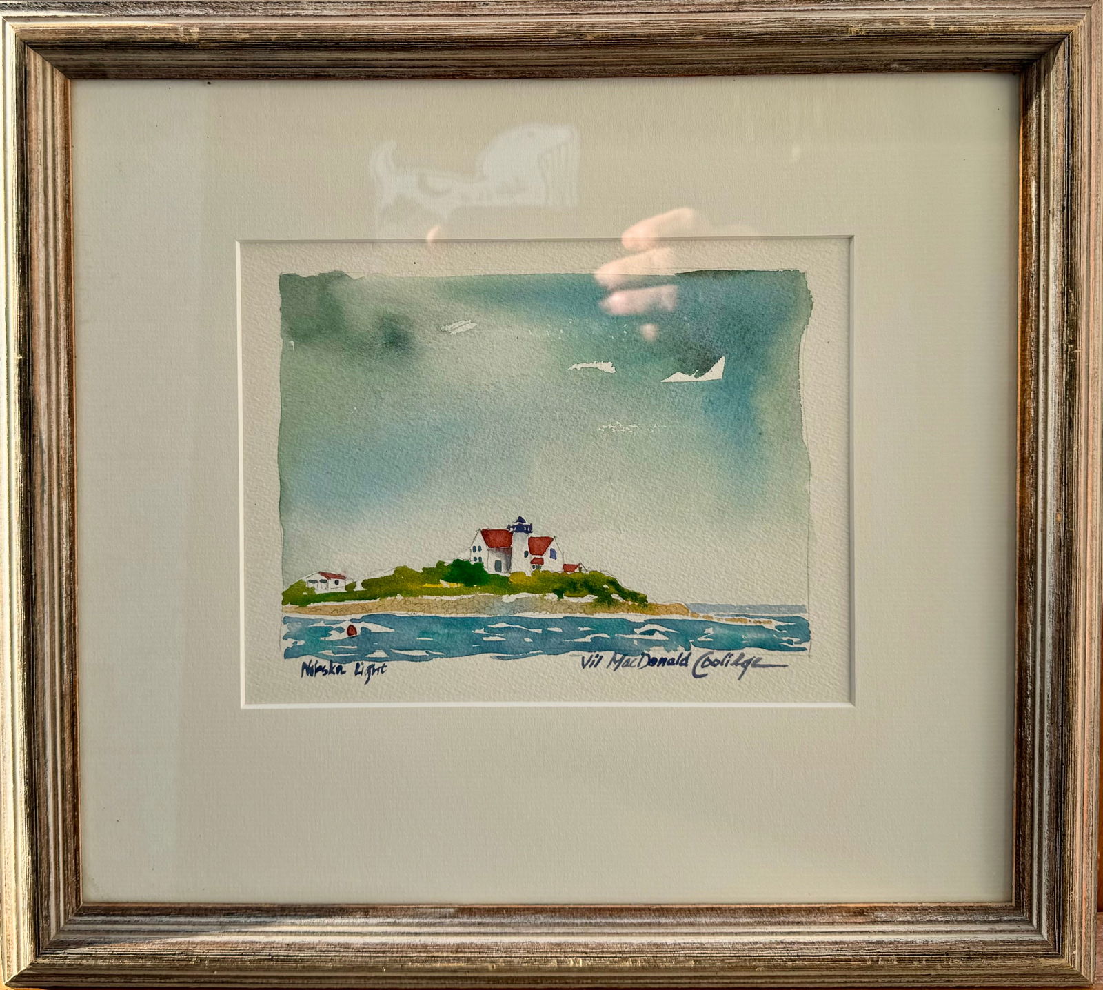 Vintage American Artist Nantucket Scene Nobska Light Jill MacDonald Coolidge Signed (1 of 2)