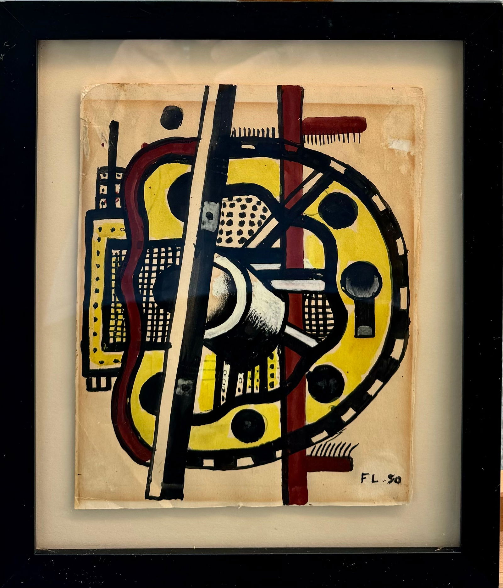 Museum Quality French Mixed Media  Modern Fernand Leger Signed Dated Cubist (1 of 13)