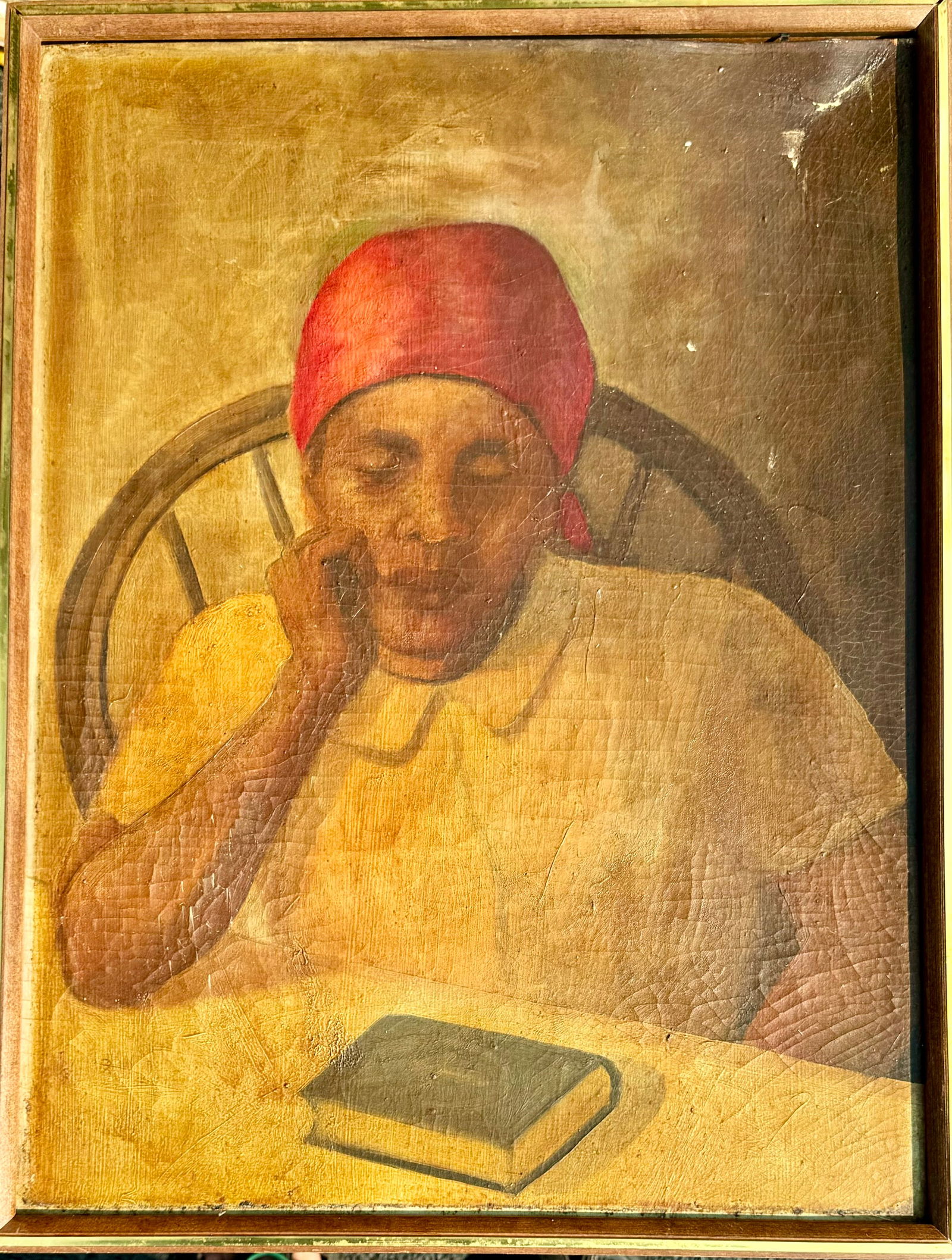 Vintage Early Amercan Modern Oil Painting African American Portrait Signed Dated 1925 (1 of 5)