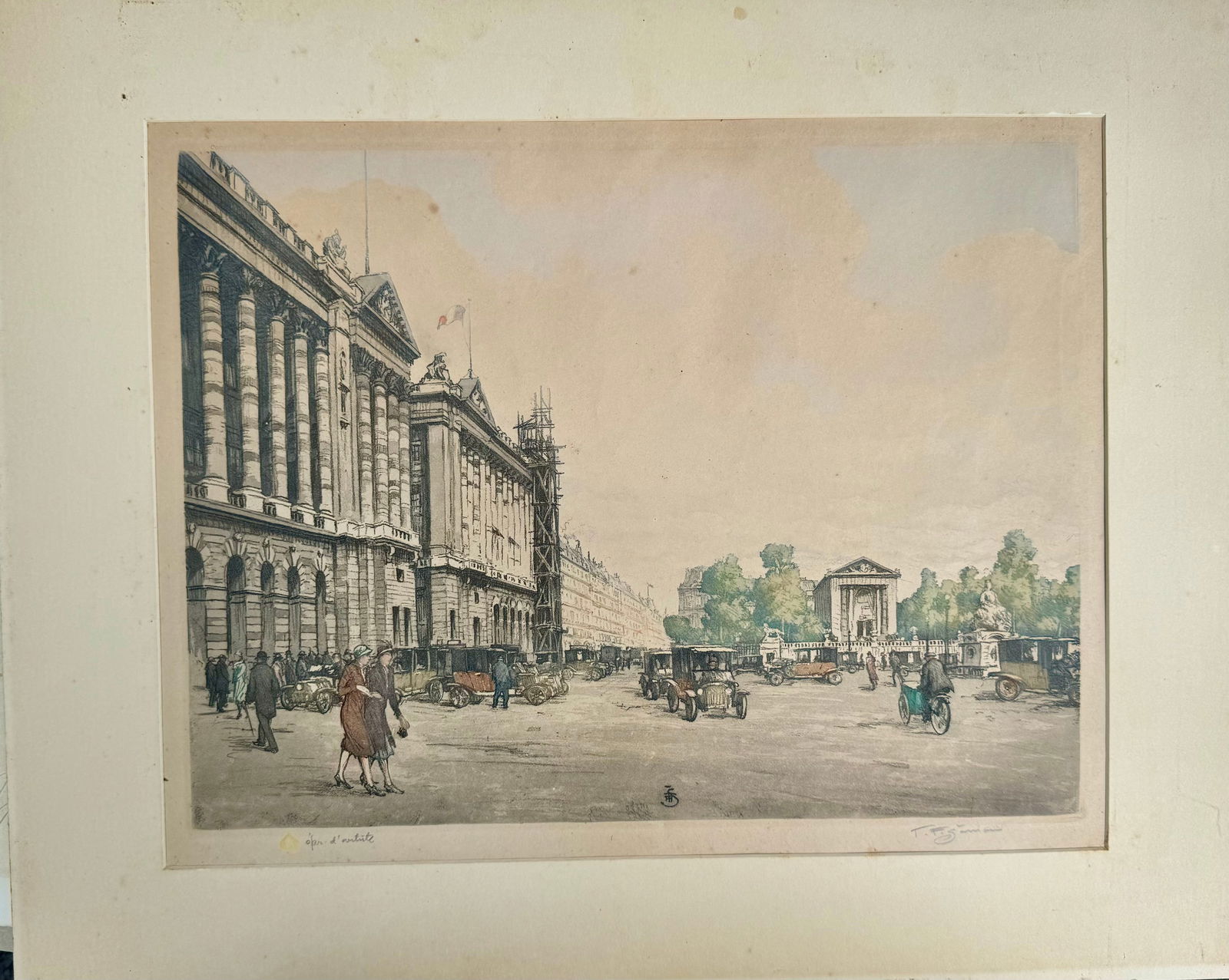 Tavik Frantisek Simon Czech Republic Paris Place De La Concorde Colored Etching Pencil Signed (1 of 4)