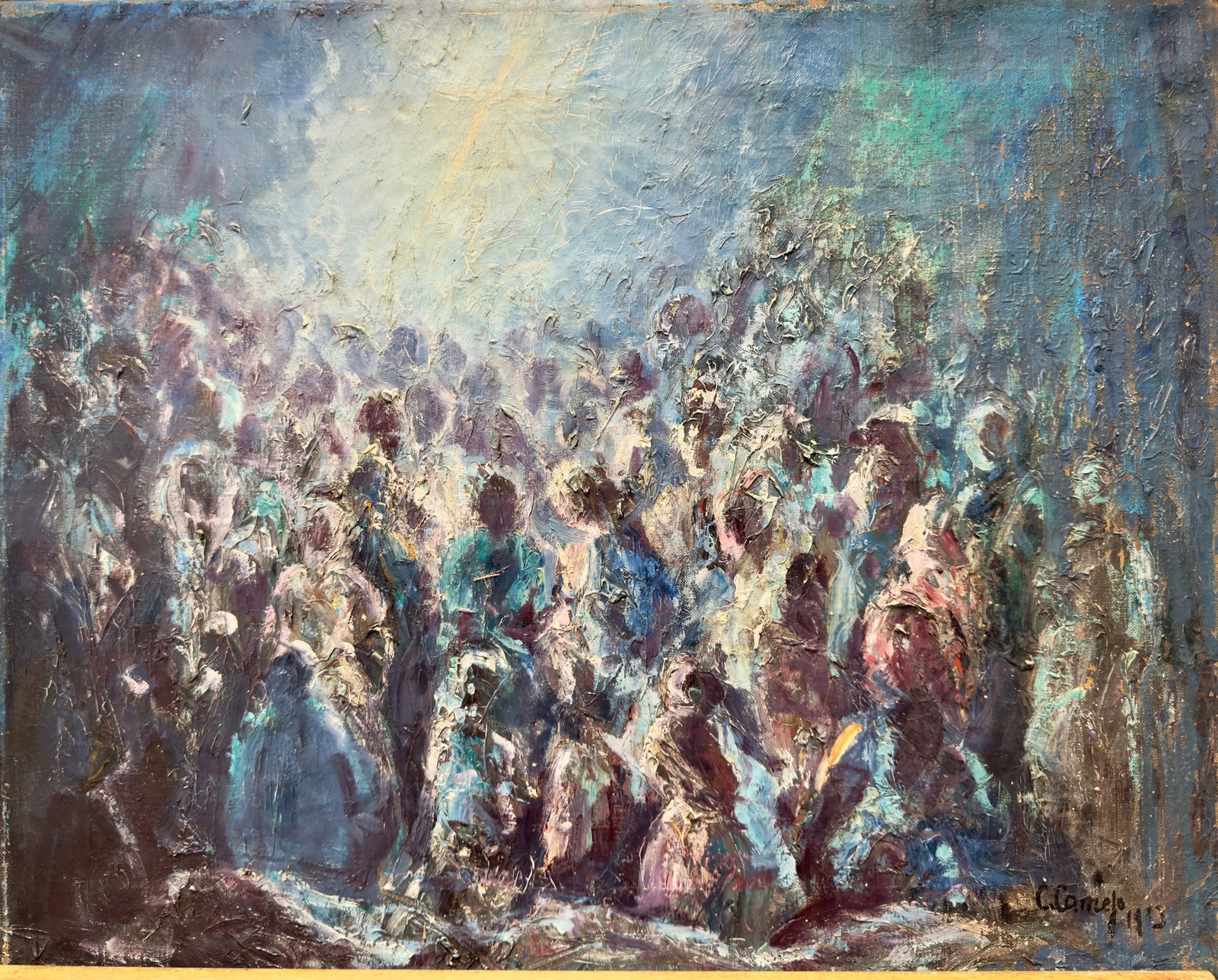 Antique Cuban American New York Impressionist Crescencio Camejo Oil Painting Signed: Antique Cuban American New York Impressionist Crescencio Camejo Oil Painting Signed, Oil on Canvas; SLR Camejo, 1913, Crescencio Camejo, early Cuban American artist, NY and Cuba, 16 x 20" Crescencio C