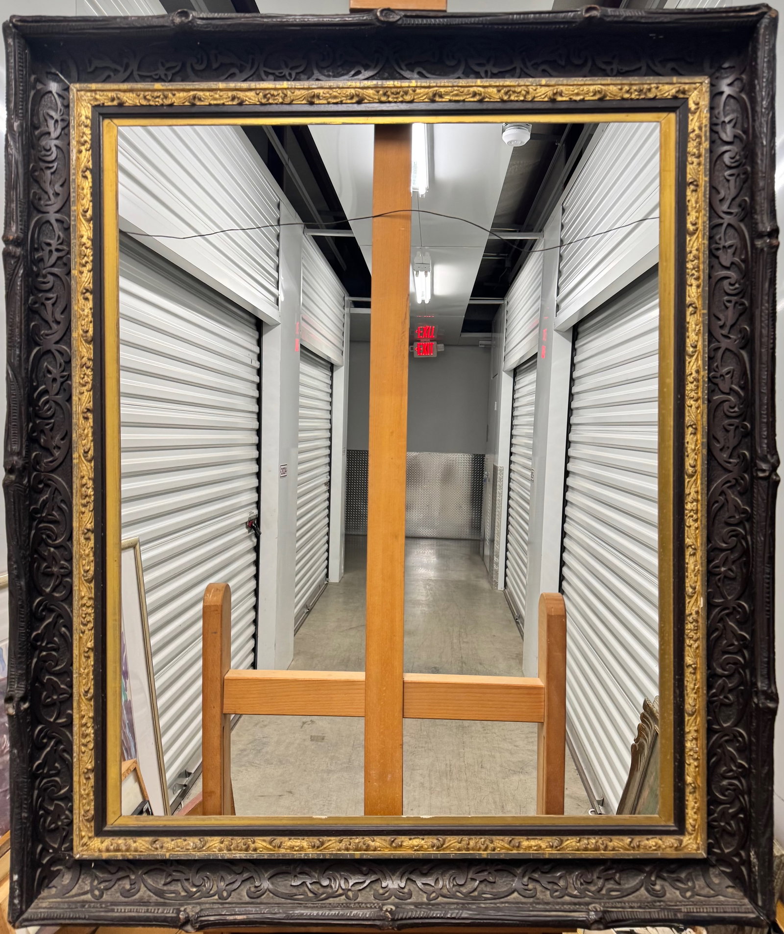 Large Impressive Victorian Frame, looks like Black Walnut with gilt liner, excellent condition,: Large Impressive Victorian Frame, looks like Black Walnut with gilt liner, excellent condition, naturalistic form, 36 x 30" opening, 45 x 37" overall