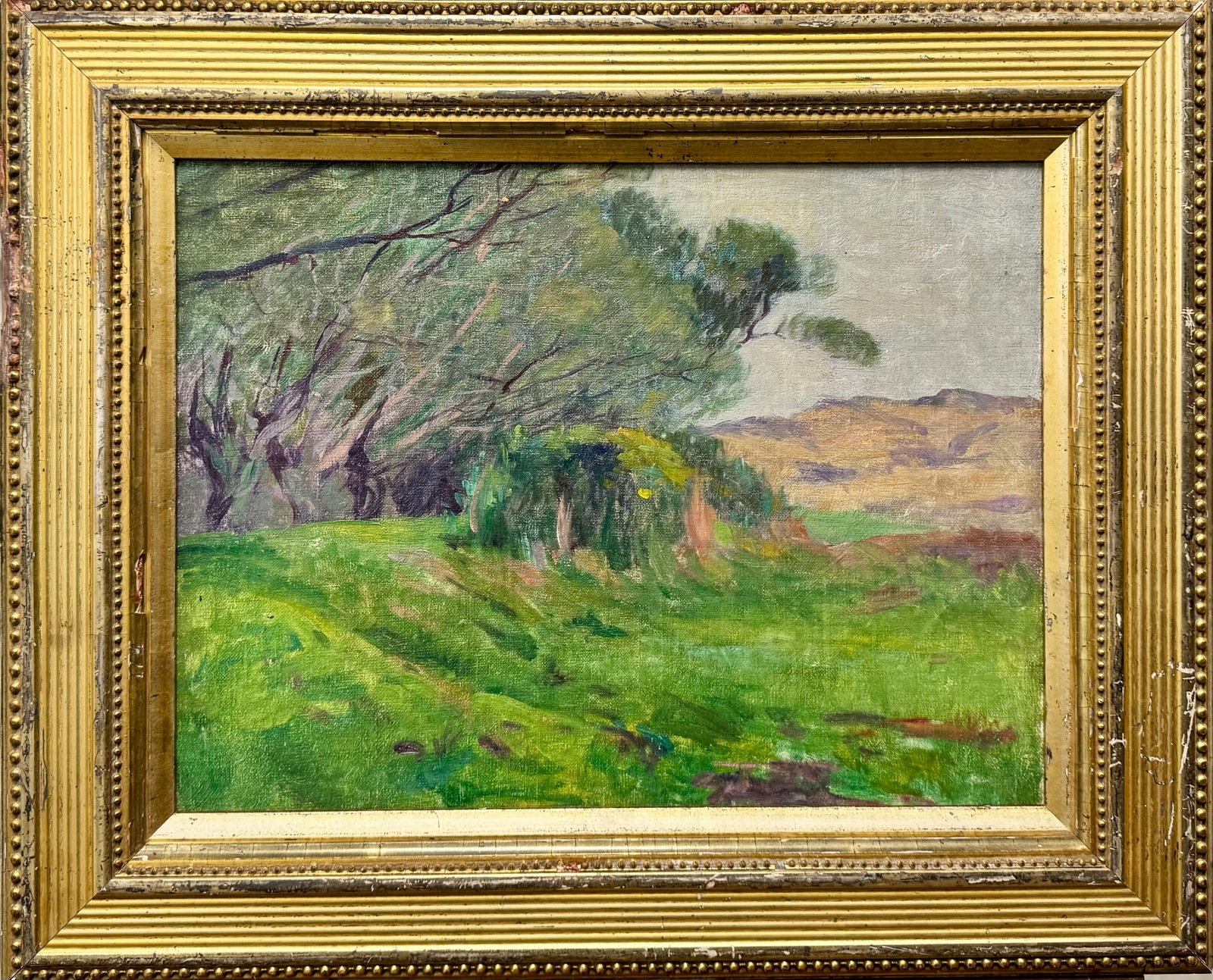 Antique American Early 20th Century California Impressionist Oil Painting: Antique American Early 20th Century California Impressionist Oil Painting, 12 x 16", 17 x 21" Overall
