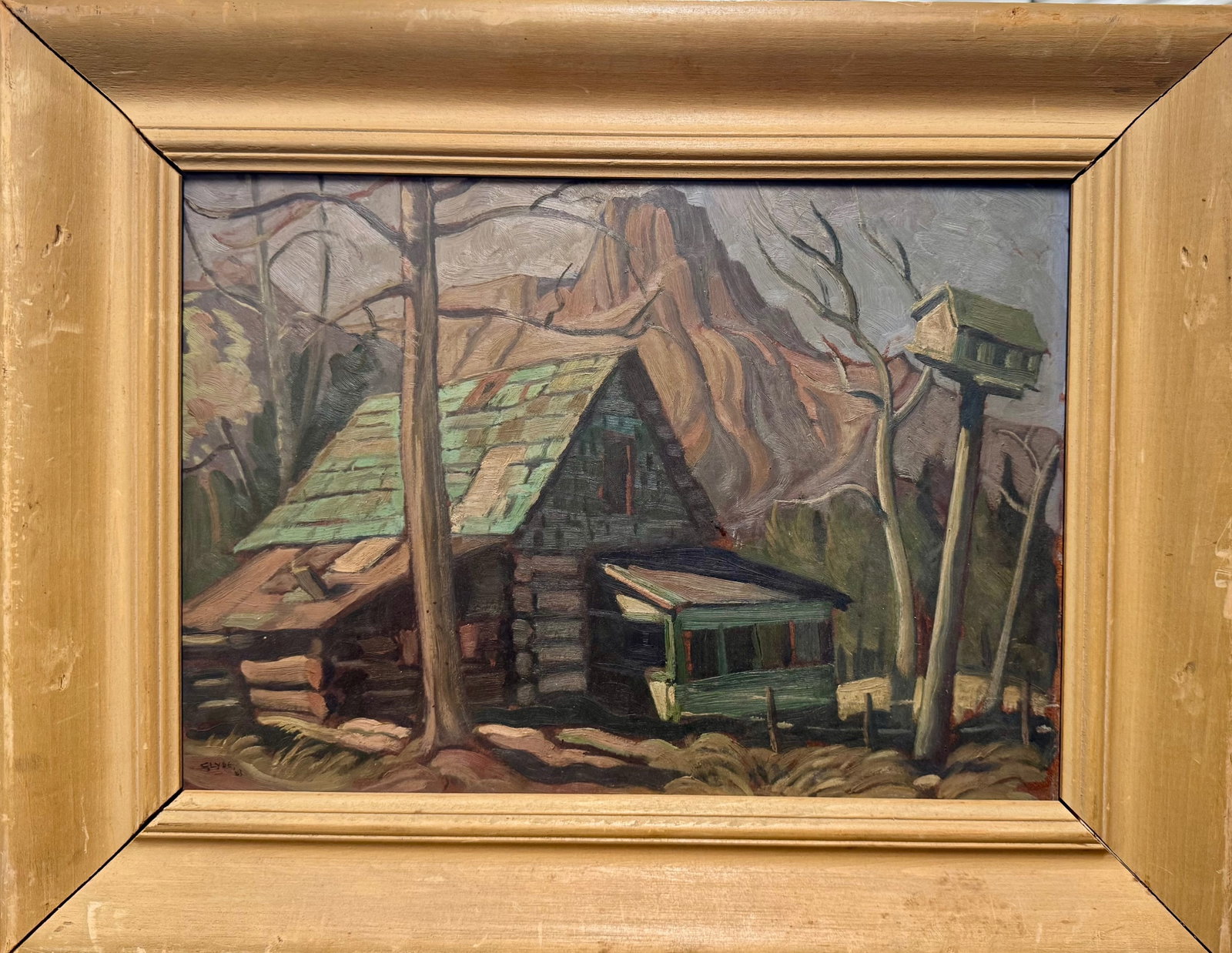 Important Canadian Impressionist Artist Henry George Glyde Oil Painting Signed North Canmore: Important Canadian Impressionist Artist Henry George Glyde Oil Painting Signed North Canmore, Entitled, "Old House. North Canmore", Alberta, H. G. Glide, Associate Royal Canadian Artists, Catalog numb