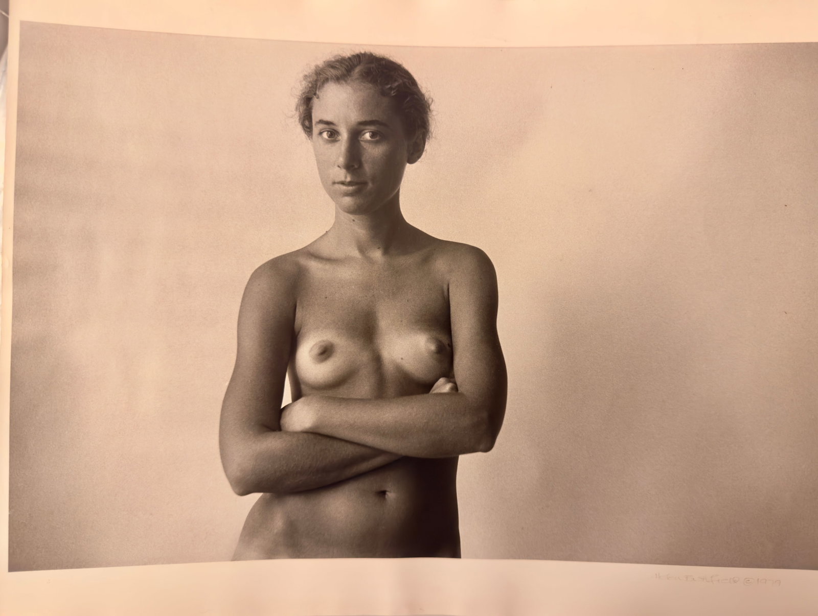 Vintage American New York Connecticut Photographer Helen Stevens Buttfield Original female nude: Vintage American New York Connecticut Photographer Helen Stevens Buttfield Original Female Nude Signed, pencil signed on the front lower right, 1979 stamped on the back, 11 x 14”. Helen Buttfiel