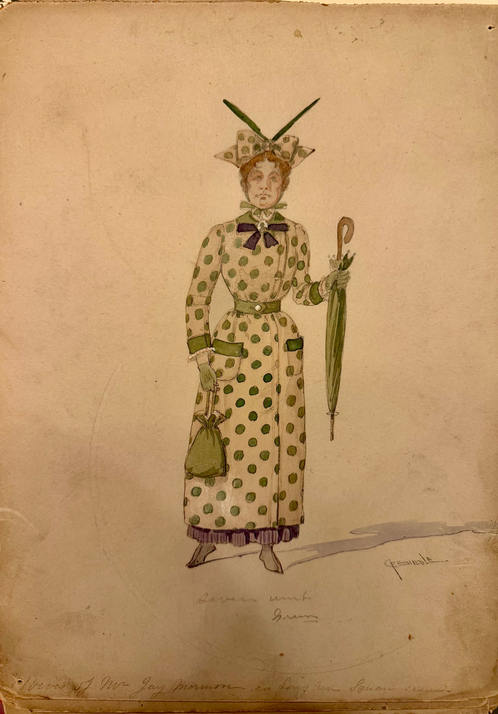 (11) Eleven Rare Important 19th Century American Costume Designer Caroline Siedle Watercolors: (11) Eleven Rare Important 19th Century American Woman Costume Designer Caroline Siedle original watercolors, SLR, 12 x 9", these were finished designs for the various operas for the Metropolitan Oper