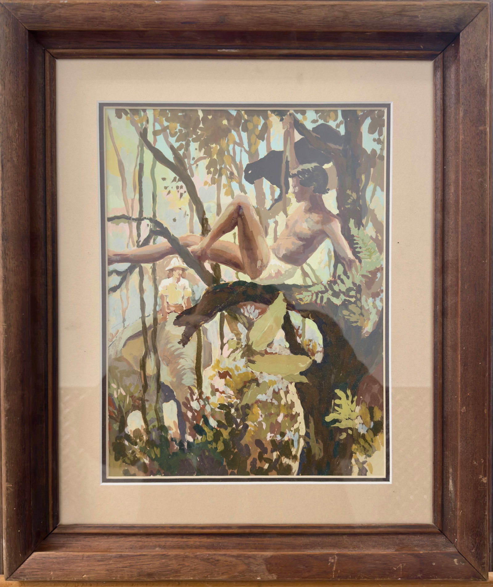 Vintage American Illustration from The Jungle Book Original: Vintage American Illustration from The Jungle Book Original, Gouache, 13 x 10”, 20 x 17” Overall