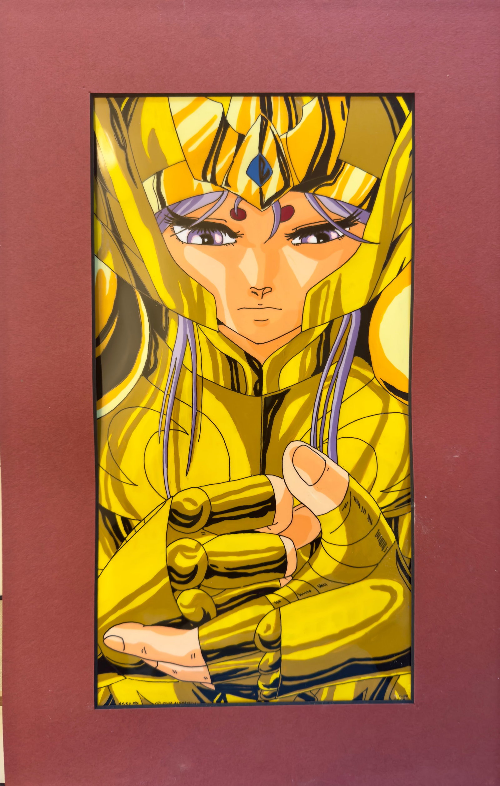 Rare Early Original Japanese Anime Artwork Toei Animation Signed #1: Rare Early Original Japanese Anime Artwork Toei Animation, SLL, entitled "Aries Mu", 15 x 10”. Sold by Patricia Munson-Siter