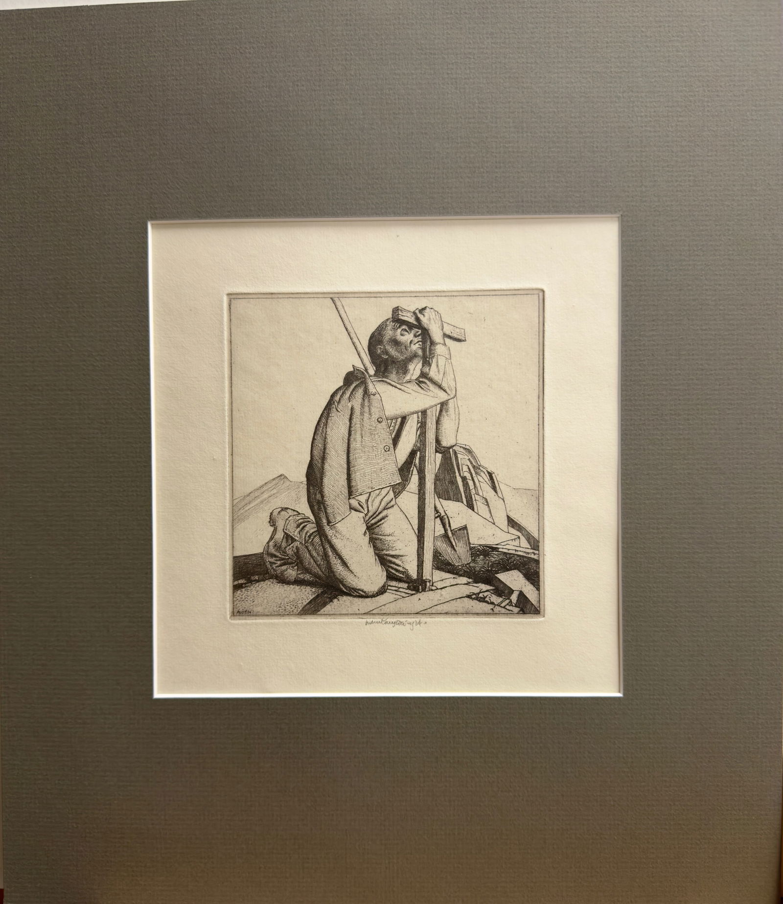 (2) Pair of British Etchings by Robert Sargent Austin Signed: (2) Pair of British Etchings by Robert Sargent Austin Pencil Signed, 1924, 5 x 4", 9 x 8" overall.Robert Sargent Austin RA PPRWS PPRE (23 June 1895 – 18 September 1973) was a noted artist, illustrat