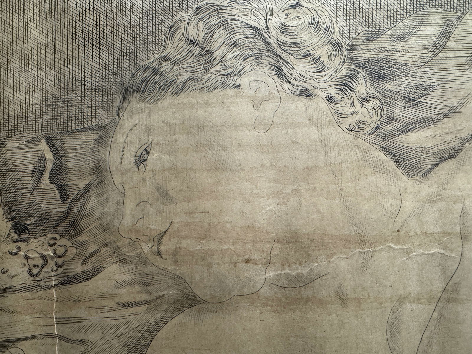 Vintage Japanese French Artist Léonard Tsuguharu Foujita Etching: Vintage Japanese French Artist Léonard Tsuguharu Foujita Etching, "Entitled "La Femme Au Chat", Point Seche De Foujita, SUR in Plate, 18 x 14"Léonard Tsuguharu Foujita (?? ??, Fujita Tsuguharu, Nove