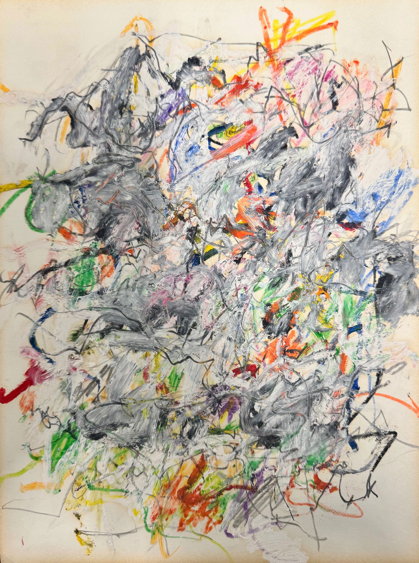 Vintage American Abstract Expressionist Oil Painting Joan Mitchell: American Modern New York Abstract Expressionist artist Oil Painting on paper, in the style of Joan Mitchell, 14 x 9”Joan Mitchell (February 12, 1925 – October 30, 1992) was an American artist