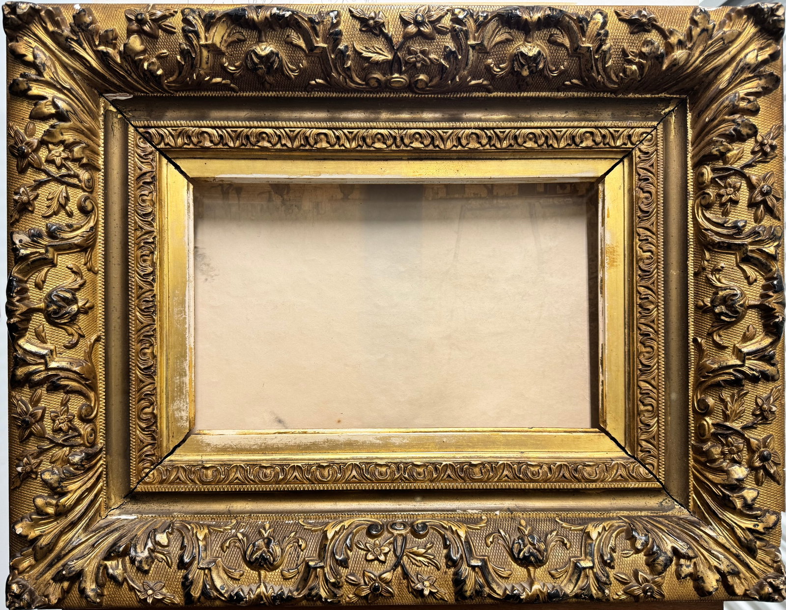 Antique 19th Century Gilt Frame: Antique 19th Century Gilt Frame, 8 x 12" opening, 17 x 22 overall