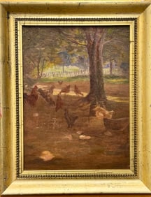 Antique American Michigan Impressionist Painting Charles Franklin Chamberlain Signed