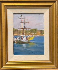 Vintage American Maine Artist Ken DeWaard Oil Painting Signed