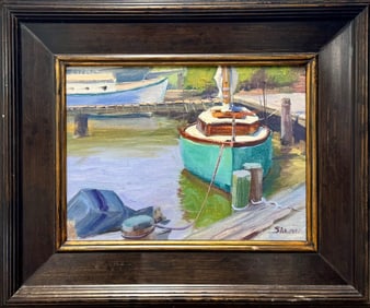Vintage American Impressionist Robert J. Simone Oil Painting Signed