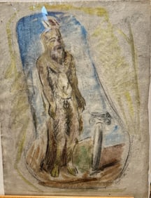 Vintage American Modernist Watercolor Chris RItter