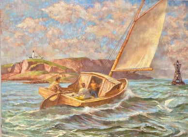 Vintage American Maine Impressionist Artist Walter Henry Gardner Oil Painting Signed