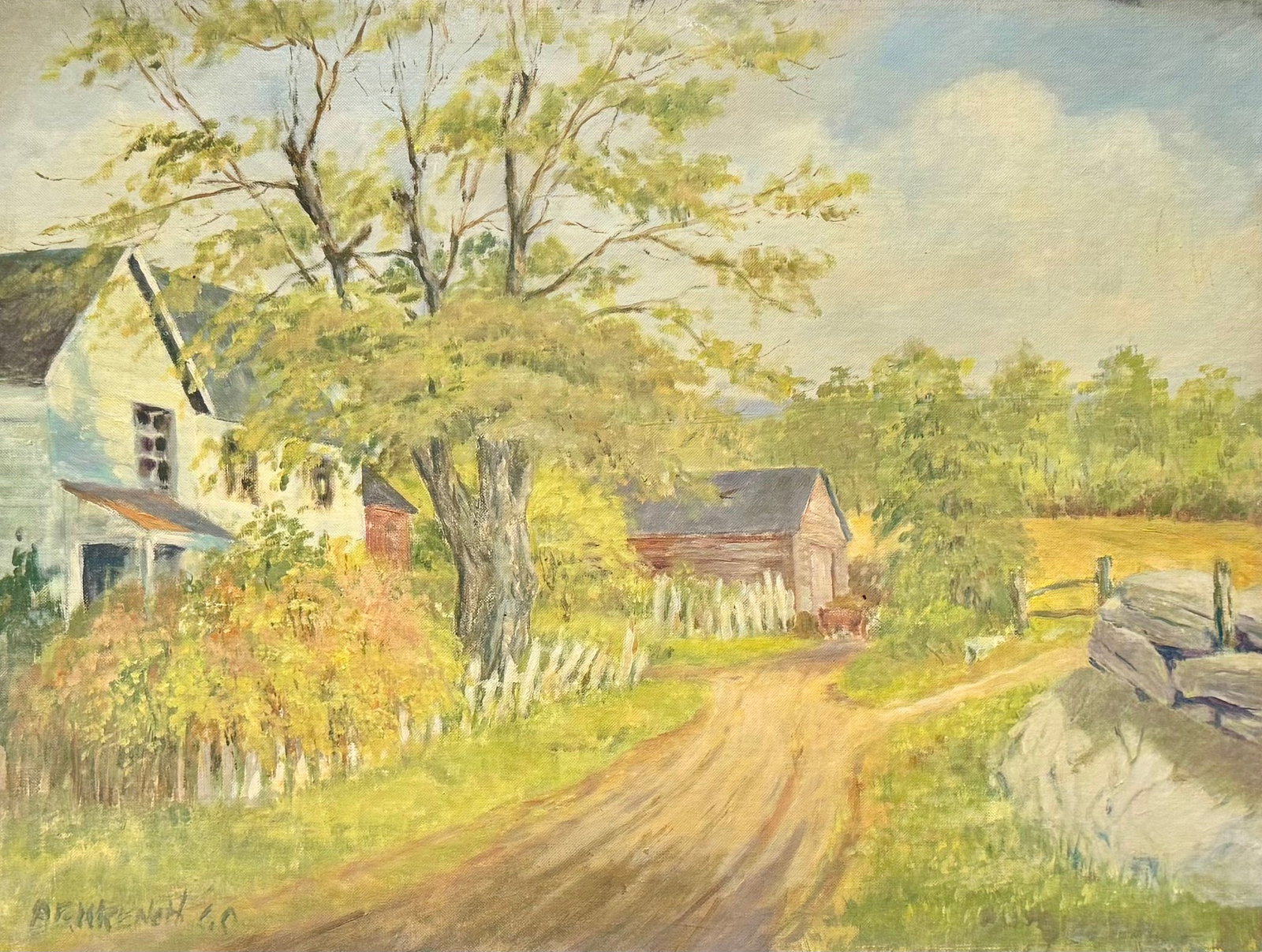 Vintage American Impressionist Landscape Signed: Vintage American Impressionist Landscape Signed, 18 x 24"