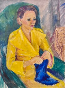 Vintage American Modern Female Portriat Exhibited PAFA