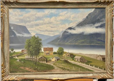 Vintage Norway Impressionist Landscape Signed Erichsen