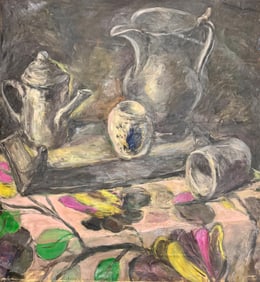 American Modernist Still-Life Oil Painting #3 1961