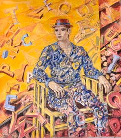 American Modernist Young Male Figurative Oil Painting #4