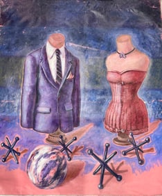 American Modernist Surrealist Figurative Oil Painting #5