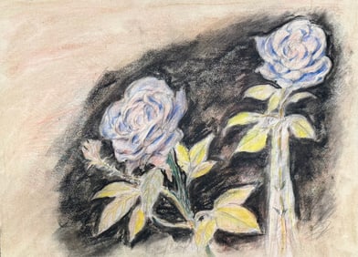 Vintage American Floral Pastel Signed #5