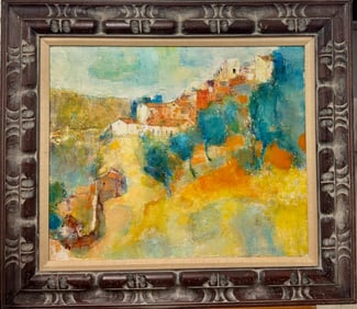 Antique Japanese Impressionist Oil painting Haruya Tanaka Signed