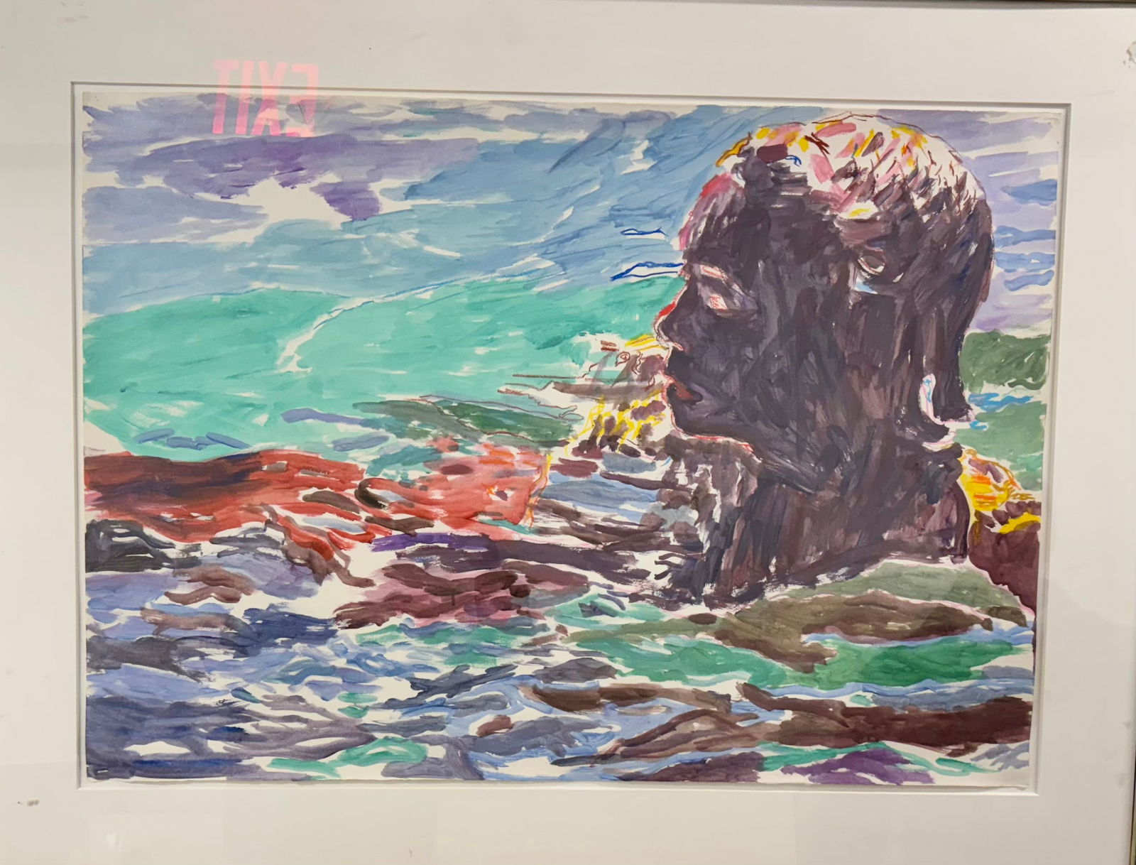 Vintage American New York Mid Century Mixed Media Ancil Chasteen Painting Exhibited (1 of 4)