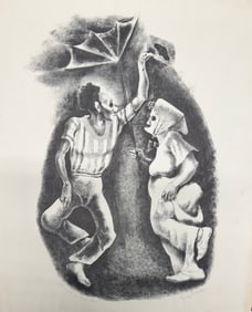Vintage American Philadelphia Lithograph George Biddle Signed